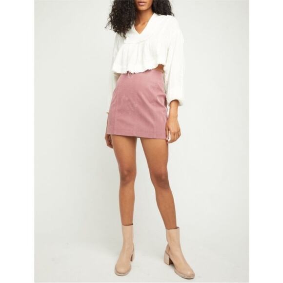 Free People Modern Femme Vegan Suede Mini Skirt - Picture 1 of 10